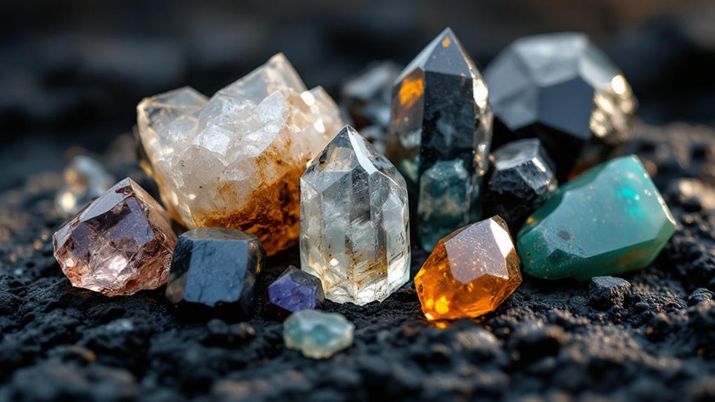 diverse igneous crystal formations