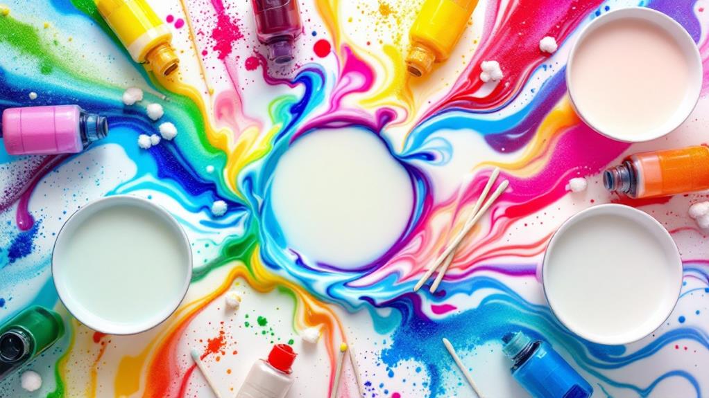 vibrant swirling milk colors