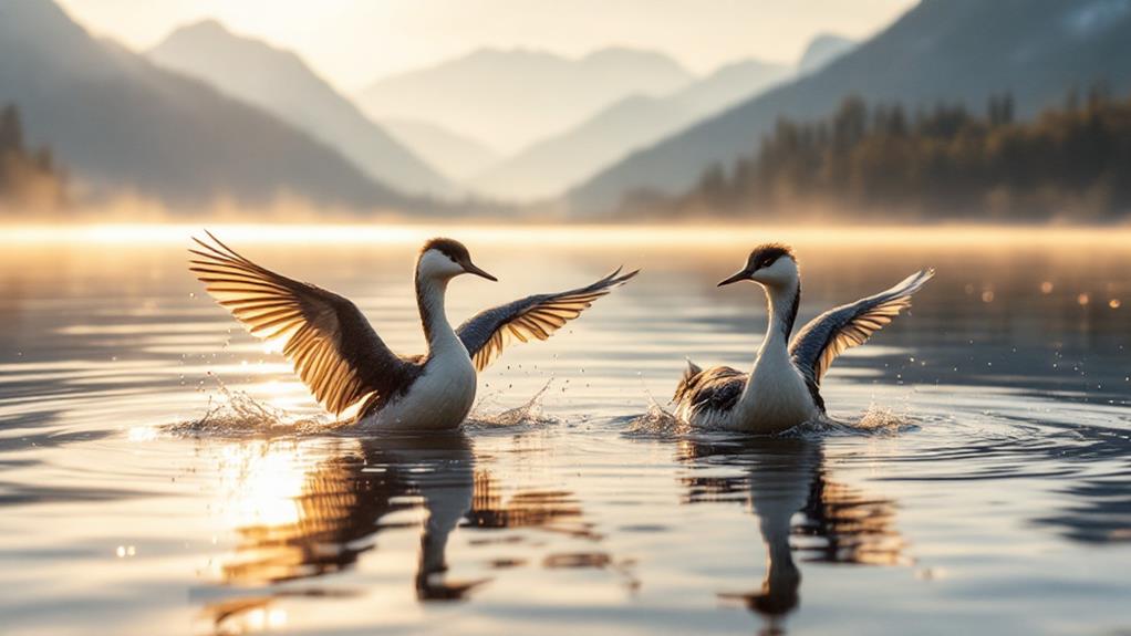 graceful aquatic courtship display