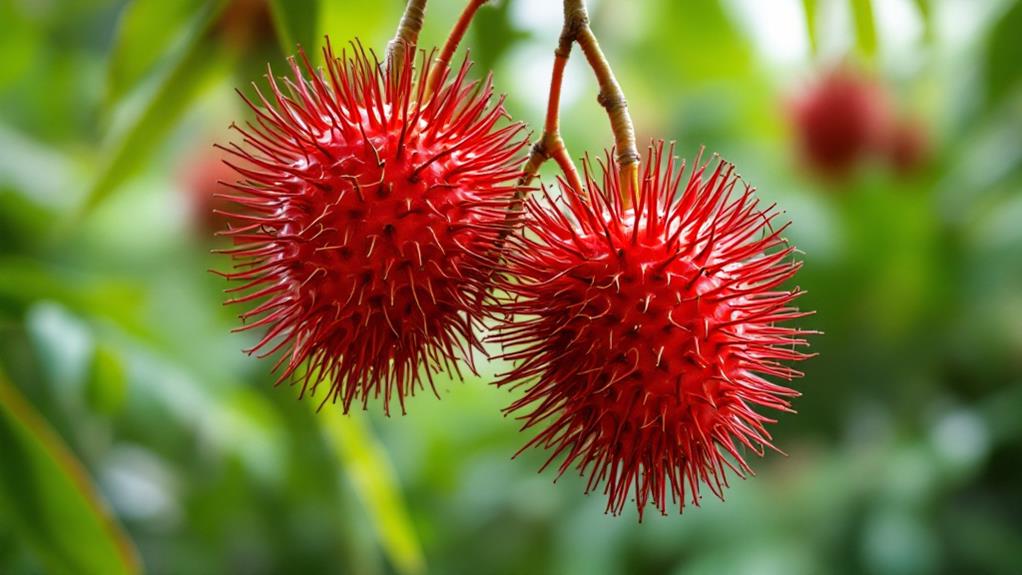 fuzzy spiky tropical fruit exterior