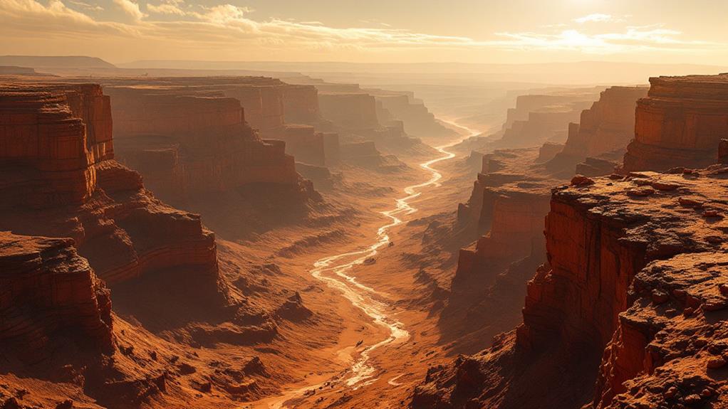 vast martian canyon landscape