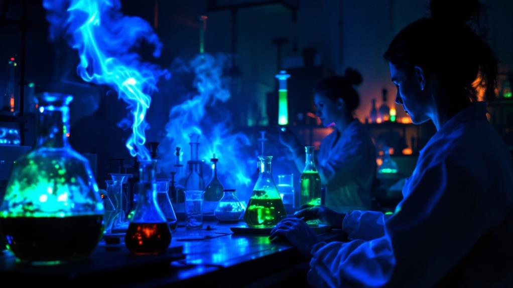 luminescent chemical reaction demonstrations