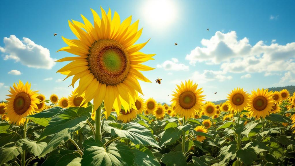 tall vibrant sunflower plants