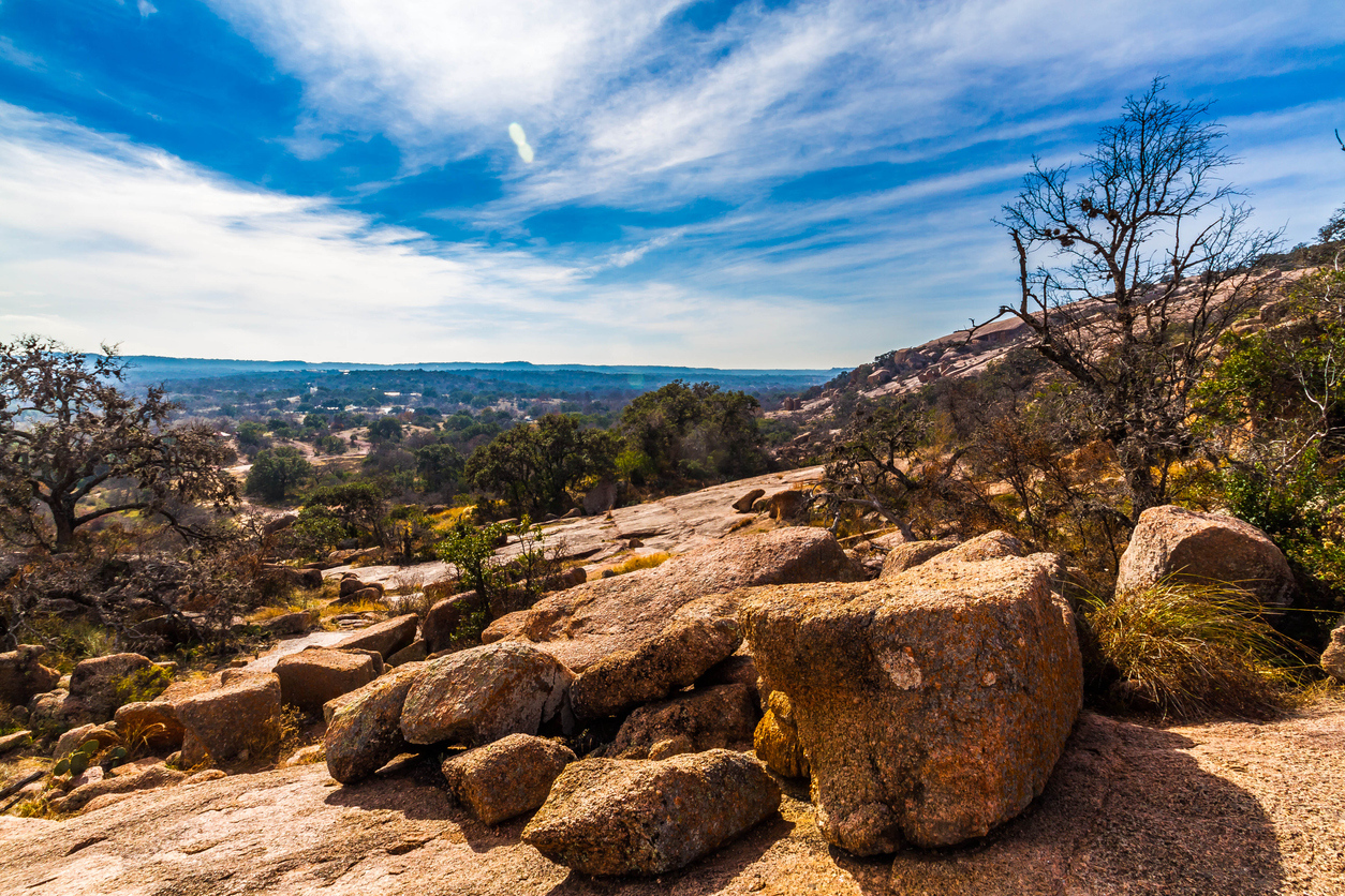 The amazing granite stone slabs and boulders of Enchanted Rock