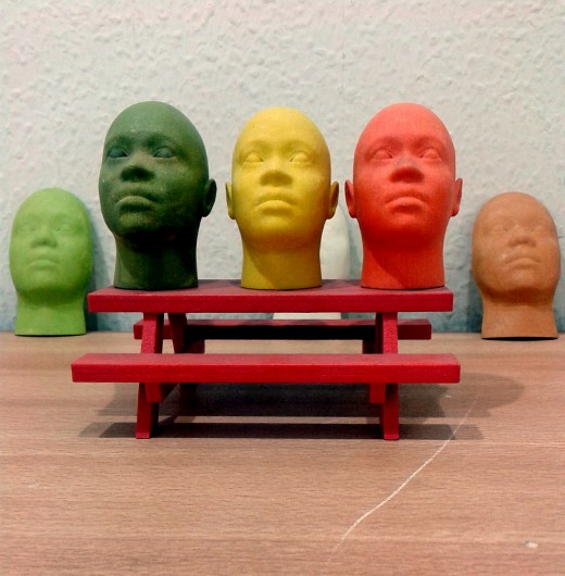 Faces made with 3D printing