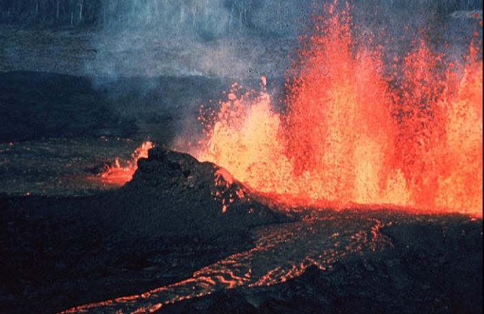 A volcanic eruption on the Earth’s surface
