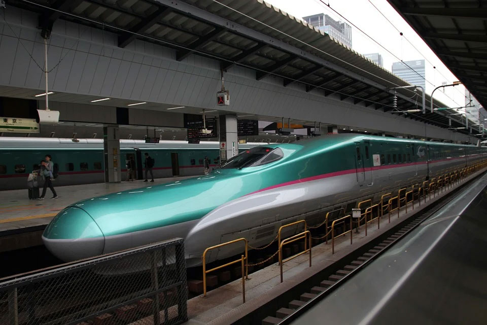 bullet train with sharp nose
