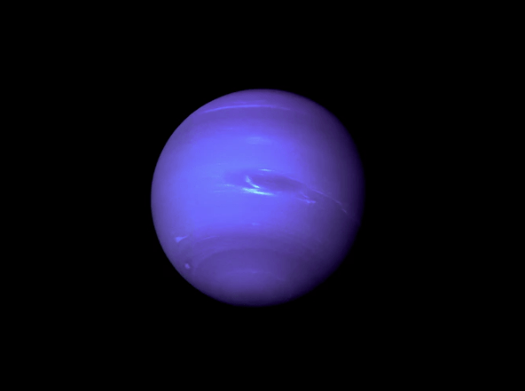 Neptune as seen from Voyager 2 from 4.4 million miles 