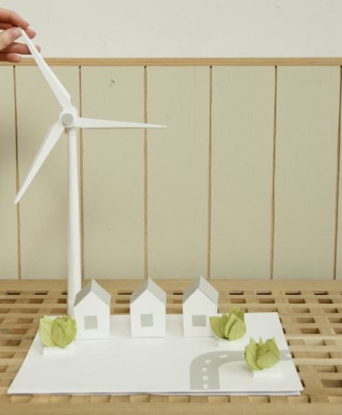 Model-wind-turbine-with-residential-houses