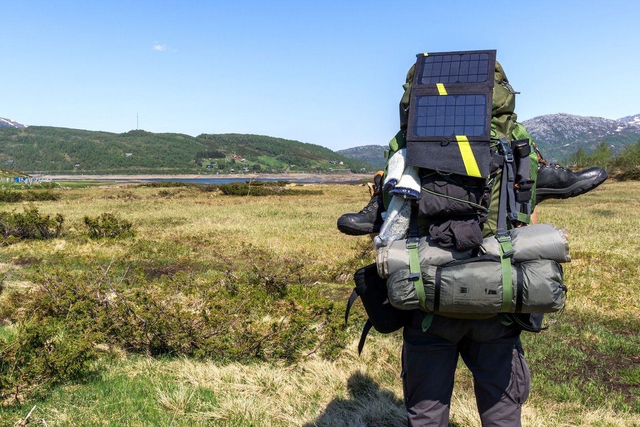 solar-charger-attached-on-a-hiking-backpack